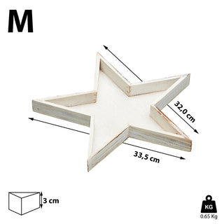 3er Set „Stern“ Dekoteller in 3 Größen creme antik Adventsteller Weihnachtstelle