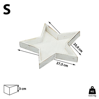 3er Set „Stern“ Dekoteller in 3 Größen creme antik Adventsteller Weihnachtstelle