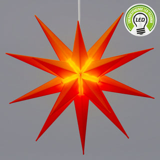 Leuchtstern aus Kunststoff Weihnachststern zum Hängen beleuchtet Farbwahl