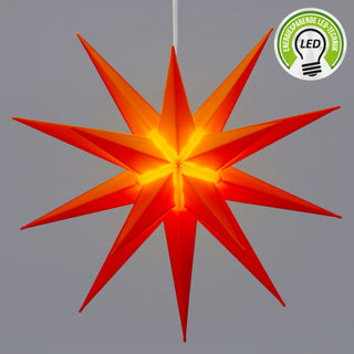 Leuchtstern aus Kunststoff Weihnachststern zum Hängen beleuchtet Farbwahl