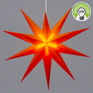Leuchtstern aus Kunststoff Weihnachststern zum Hängen beleuchtet Farbwahl