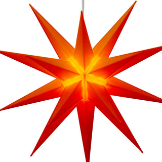 Leuchtstern aus Kunststoff Weihnachststern zum Hängen beleuchtet Farbwahl