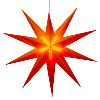 Leuchtstern aus Kunststoff Weihnachststern zum Hängen beleuchtet Farbwahl