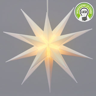 Leuchtstern aus Kunststoff Weihnachststern zum Hängen beleuchtet Farbwahl