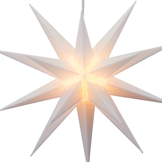 Leuchtstern aus Kunststoff Weihnachststern zum Hängen beleuchtet Farbwahl