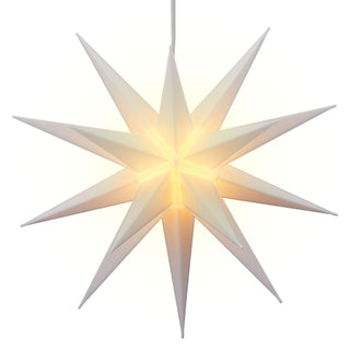 Leuchtstern aus Kunststoff Weihnachststern zum Hängen beleuchtet Farbwahl