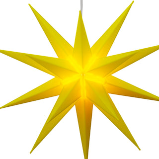 Leuchtstern aus Kunststoff Weihnachststern zum Hängen beleuchtet Farbwahl