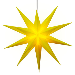 Leuchtstern aus Kunststoff Weihnachststern zum Hängen beleuchtet Farbwahl