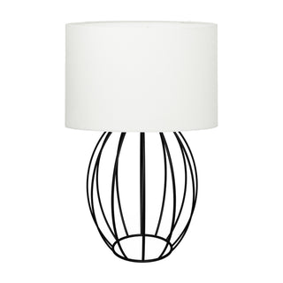 Extravagante Tischleuchte H45 cm bauchig weiß - Wohnen