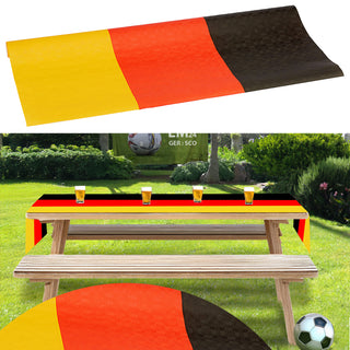 Damasttischtuch 'Deutschland' 1x10m schwarz rot gold Papier Rolle Party Festival Tischtuch Deutschlandfarben