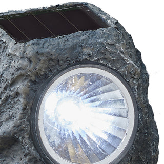 6/24x Solarlampe Set Steinoptik schwarz 6,5x6x5cm Polyresin Gartenleuchte Wegleuchte Akkubetrieben Solarpaneel