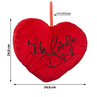 Plüschherz Herzkissen "Ich liebe dich" 24 cm Valentinstag Geschenk Herz