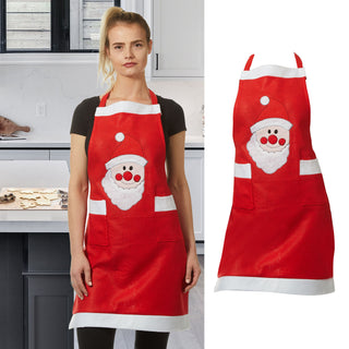 Küchenschürze Weihnachten Nikolaus rot weiß Filz Einheitsgröße Schürze Kochschürze Weihnachtsschürze