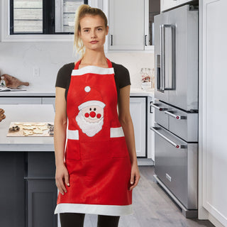 Küchenschürze Weihnachten Nikolaus rot weiß Filz Einheitsgröße Schürze Kochschürze Weihnachtsschürze