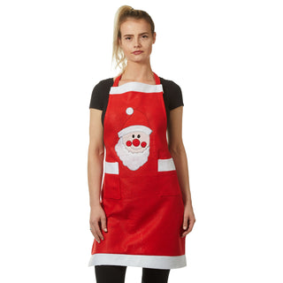 Küchenschürze Weihnachten Nikolaus rot weiß Filz Einheitsgröße Schürze Kochschürze Weihnachtsschürze