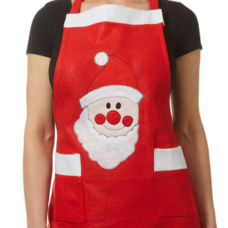 Küchenschürze Weihnachten Nikolaus rot weiß Filz Einheitsgröße Schürze Kochschürze Weihnachtsschürze