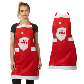 Küchenschürze Weihnachten Nikolaus rot weiß Filz Einheitsgröße Schürze Kochschürze Weihnachtsschürze