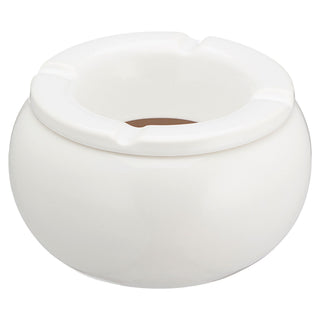 2/12x Sturmaschenbecher Ø10,0cm Keramik weiß schwarz Aschenbecher Windaschenbecher
