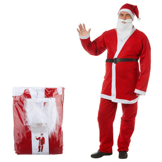 Weihnachtsmann Kostüm 5tlg Onesize Nikolauskostüm Weihnachtsmannverkleidung Santakostüm