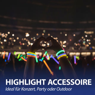 Knicklichter 10er Set in Pappröhre 5 Neon-Farben H20cm Kunststoff Leuchtsticks Leuchtstäbe 10 Konnektoren zum Verbinden Partyspaß Mitgebsel