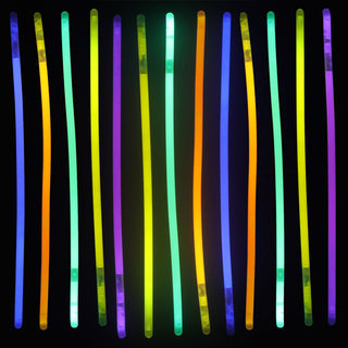 Knicklichter 10er Set in Pappröhre 5 Neon-Farben H20cm Kunststoff Leuchtsticks Leuchtstäbe 10 Konnektoren zum Verbinden Partyspaß Mitgebsel