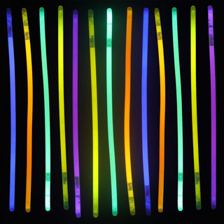 Knicklichter 10er Set in Pappröhre 5 Neon-Farben H20cm Kunststoff Leuchtsticks Leuchtstäbe 10 Konnektoren zum Verbinden Partyspaß Mitgebsel
