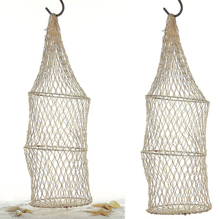 Deko Reuse 3 Ringe Baumwolle Metall 15x50cm Fischernetz Dekonetz Zylinder-Reuse Sisalnetz maritime Dekoration