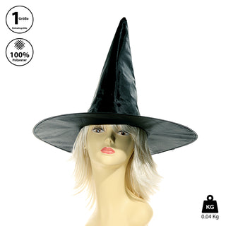 Hexenhut schwarz onesize Polyester Zauberhut Halloween-Party Kostümzubehör Dekohut Hut spitz