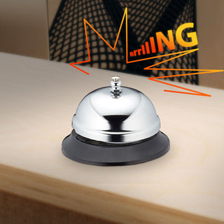 Tischklingel Rezeptionsklingel silber Ø 8,5 cm Metall Tischglocke Hotelklingel Geschenkkarton Küchenorganizer