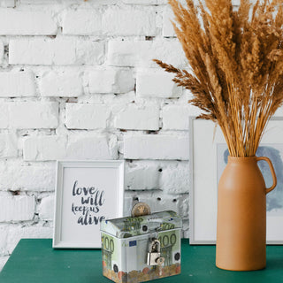 Spardose mit Vorhängeschloß "100 EUR Scheine" abschließbar Blech Sparbüchse Büchse Gelddose