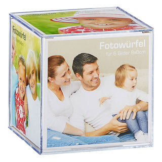 1/3x Fotowürfel 9x9 cm Kunststoff Würfel Multifotowürfel Foto Cubus Geschenkverpackung