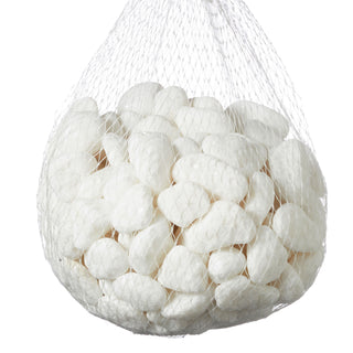 Dekosteine weiß 1Kg Set im Netz 2,5-4cm Steine Kieselsteine maritim Naturdeko Flusskiesel Streudeko Zierkies