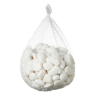 Dekosteine weiß 1Kg Set im Netz 2,5-4cm Steine Kieselsteine maritim Naturdeko Flusskiesel Streudeko Zierkies