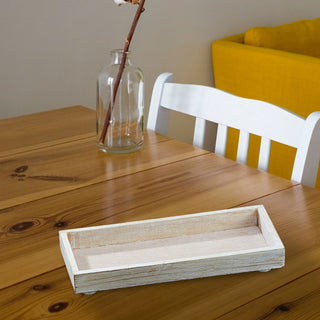 Deko Untersetzer 3er Set quadratisch/rechteckig 3 Größen creme/weiß ShabbyChic antik Holzplatte Dekoplatte Tablett