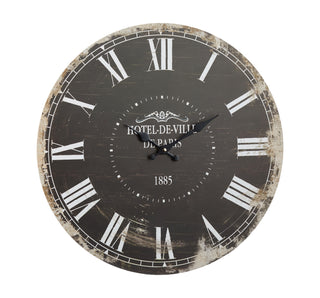 XL Wanduhr Nostalgie, Holz, Ø45cm (dunkel)