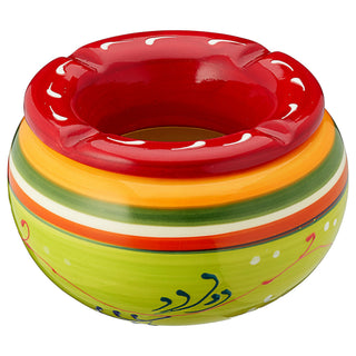 3/24x Sturmaschenbecher "Provence" Ø 13,5cm Keramik bunt Aschenbecher Windaschenbecher