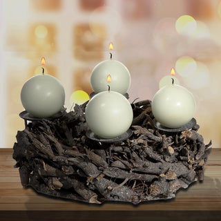 Adventskranz für vier Kerzen Äste Ø35x14cm rund Holz Metall Kerzenhalter Leuchter Advent Stumpenkerze