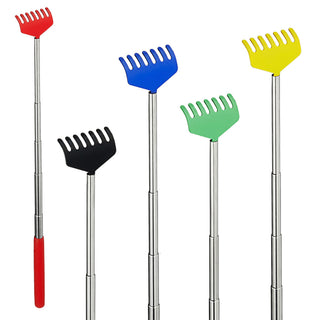 Rückenkratzer Teleskop Edelstahl PVC 4x18x2cm 17bis55cm schwarz grün blau rot gelb ausziehbar Kratzhand Kratzhilfe