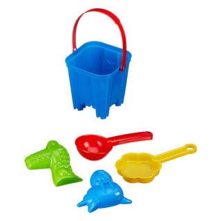 Sandspielzeug "Burg", 5tlg, Set, bunt, Eimer, Sieb, Förmchen, Kinder, Spielplatz