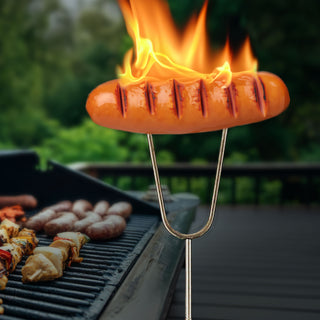 Grillspieß Teleskop Edelstahl PVC 7,5x25x1,5cm 24bis73cm schwarz silber ausziehbar Grillgerät Grillgabel Teleskopgabeln