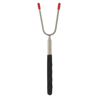 Grillspieß Teleskop Edelstahl PVC 7,5x25x1,5cm 24bis73cm schwarz silber ausziehbar Grillgerät Grillgabel Teleskopgabeln