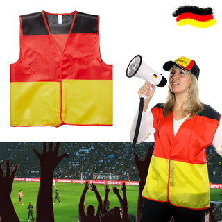 Warnweste Deutschland Schwarz/Rot/Gold Fanartikel Fussball 55x60cm Weste Schutzweste
