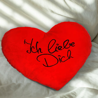 Plüschherz "Ich liebe dich" / "Ti Amo" 24cm / XXL: 60cm Herzkissen Kissen Kuschelkissen rot Plüsch Geschenk Liebe
