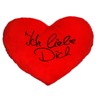 Plüschherz "Ich liebe dich" / "Ti Amo" 24cm / XXL: 60cm Herzkissen Kissen Kuschelkissen rot Plüsch Geschenk Liebe