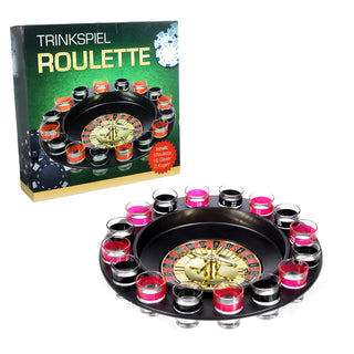 1x Trinkspiel "Roulette", 29cm, inkl. 16 Schnapsgläsern, Partyspiel, Casino
