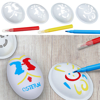 1/4x Ostereierschablonen 7 teilig Schablonen Stifte Ostereier Malen Verzieren Scrapbooking Osterdekor