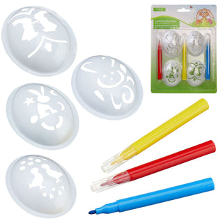 1/4x Ostereierschablonen 7 teilig Schablonen Stifte Ostereier Malen Verzieren Scrapbooking Osterdekor