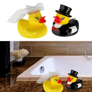 Badeente Hochzeitspaar H5cm Enten Badespielzeug Hochzeit Brautpaar Braut Bräutigam Geschenk