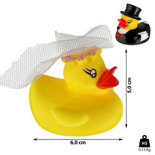 Badeente Hochzeitspaar H5cm Enten Badespielzeug Hochzeit Brautpaar Braut Bräutigam Geschenk