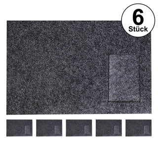 6x Tischset aus Filz mit Bestecktasche "Klassik" 45x30cm Farbwahl